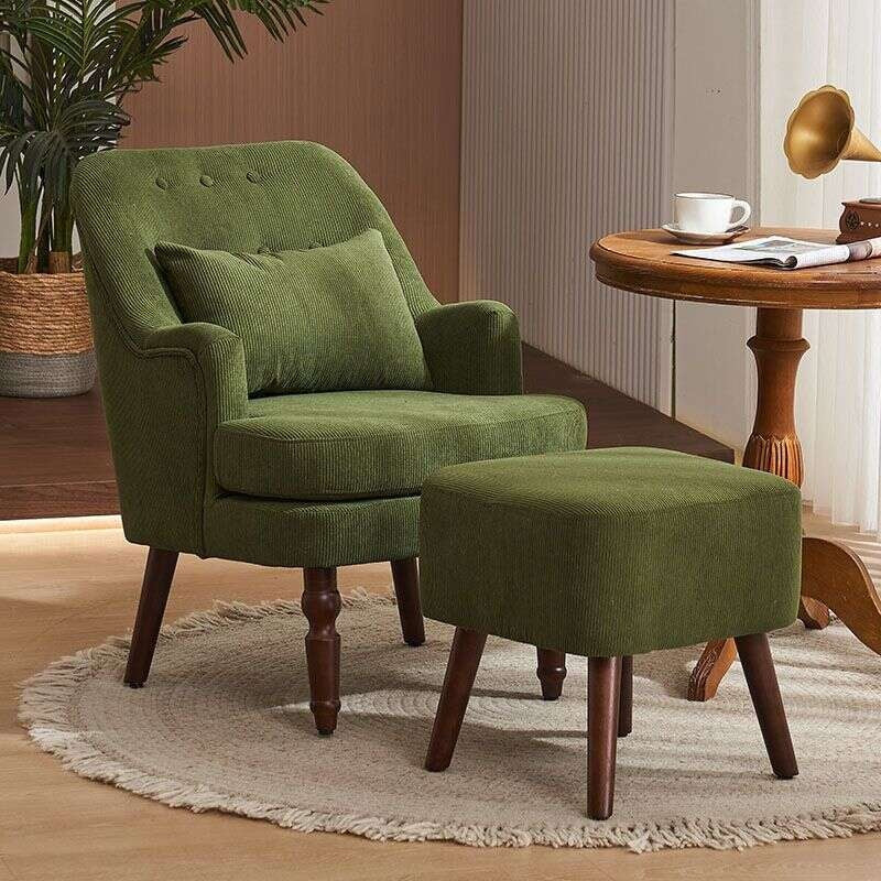 สไตล์อเมริกันวินเทจ รูปแบบโซฟาเดี่ยวห้องนั่งเล่นระเบียงห้องนอนคนขี้เกียจเก้าอี้พักผ่อนผ้า...