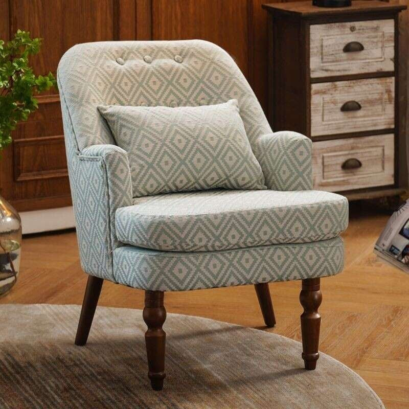 สไตล์อเมริกันวินเทจ รูปแบบโซฟาเดี่ยวห้องนั่งเล่นระเบียงห้องนอนคนขี้เกียจเก้าอี้พักผ่อนผ้า...