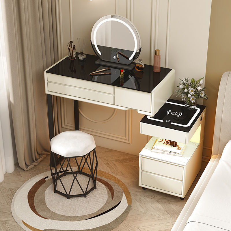 สมาร์ทเพิ่มเติมโต๊ะเครื่องแป้งไร้สายชาร์จห้องนอนแต่งหน้าตู้เพียงหนึ่งเดียวที่เรียบง่าย