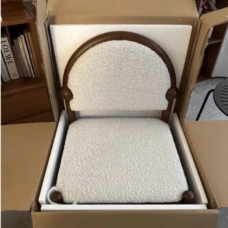 แท่นขุดเจาะโบราณสไตล์ที่เรียบง่ายหลังรองรับและหนังแกะออกแบบเก้าอี้ห้องนอนโต๊ะเครื่องแป้งเก้าอี้โบราณ