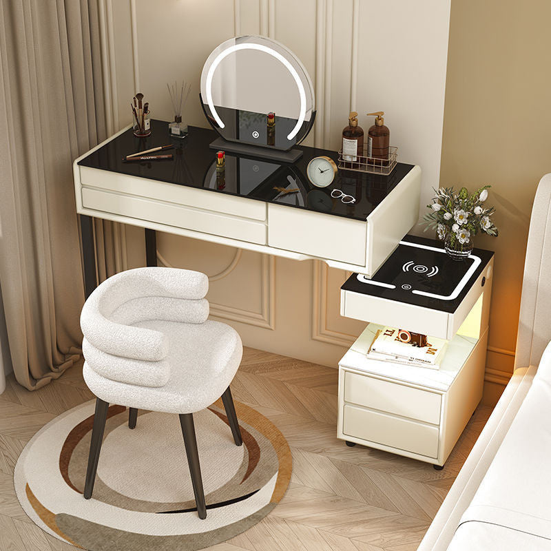สมาร์ทเพิ่มเติมโต๊ะเครื่องแป้งไร้สายชาร์จห้องนอนแต่งหน้าตู้เพียงหนึ่งเดียวที่เรียบง่าย
