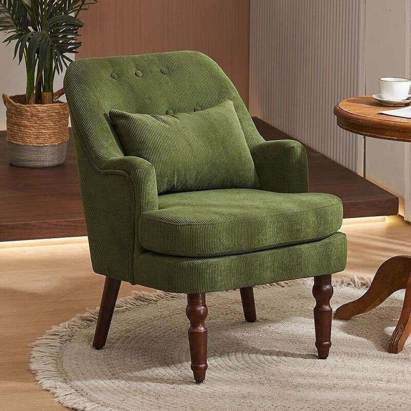 สไตล์อเมริกันวินเทจ รูปแบบโซฟาเดี่ยวห้องนั่งเล่นระเบียงห้องนอนคนขี้เกียจเก้าอี้พักผ่อนผ้า...