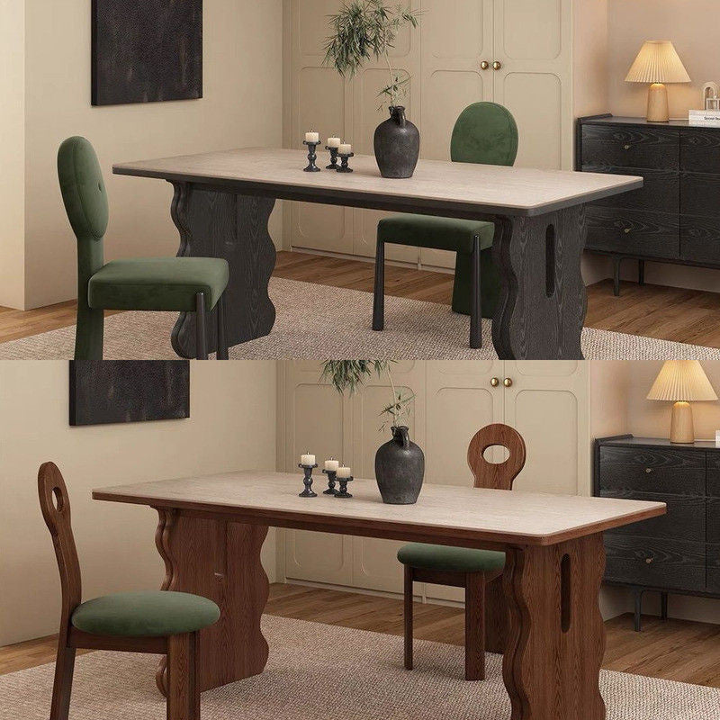 ส่วนนอร์ดิกสูง Hole Stone Board ตารางที่รองรับวินเทจในส่วนของสีดำและสีวอลนัทโบราณความหนาทนทาน