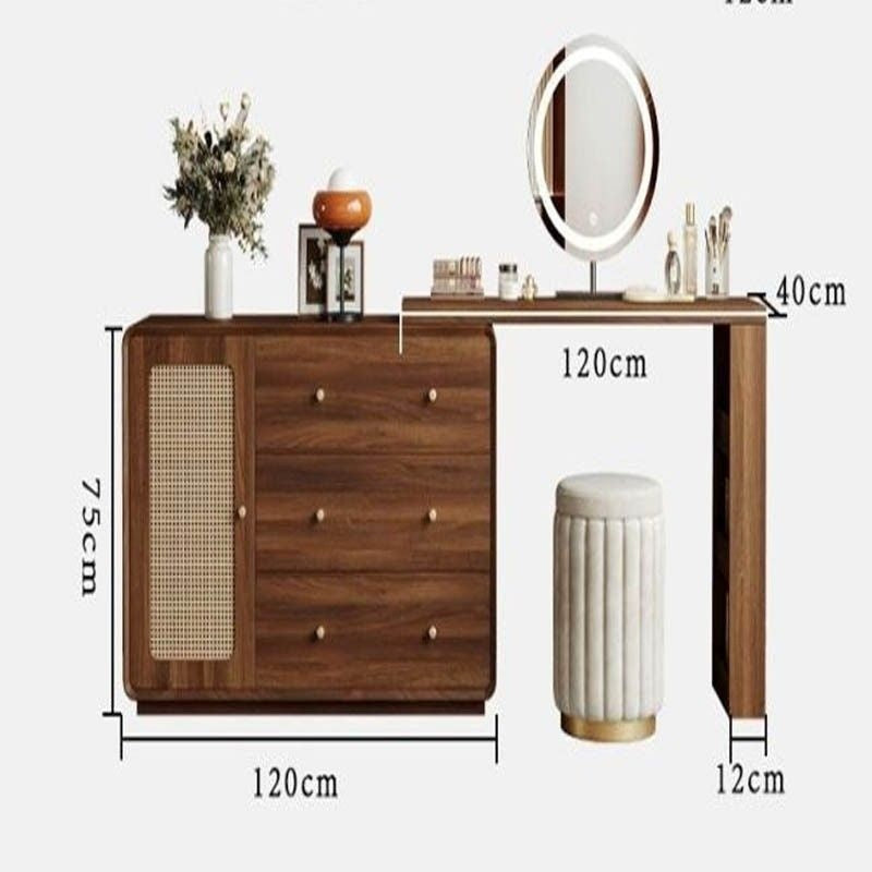 หวายทอกรอบเราสามารถทำโต๊ะเครื่องแป้งตู้หนึ่งโต๊ะเครื่องแป้งห้องนอนหลักมุมได้