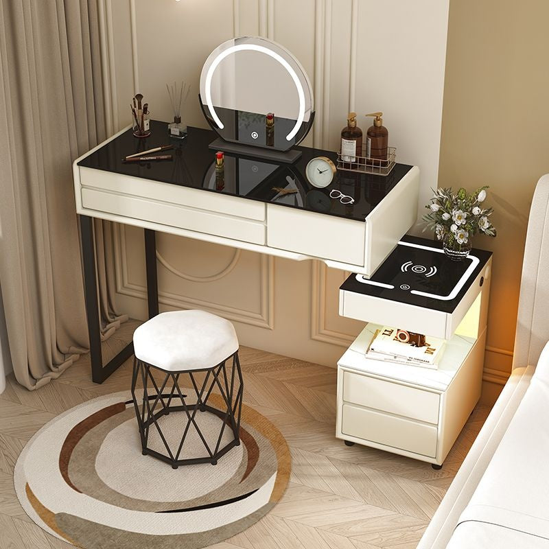 สมาร์ทเพิ่มเติมโต๊ะเครื่องแป้งไร้สายชาร์จห้องนอนแต่งหน้าตู้เพียงหนึ่งเดียวที่เรียบง่าย
