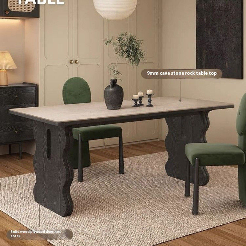 ส่วนนอร์ดิกสูง Hole Stone Board ตารางที่รองรับวินเทจในส่วนของสีดำและสีวอลนัทโบราณความหนาทนทาน