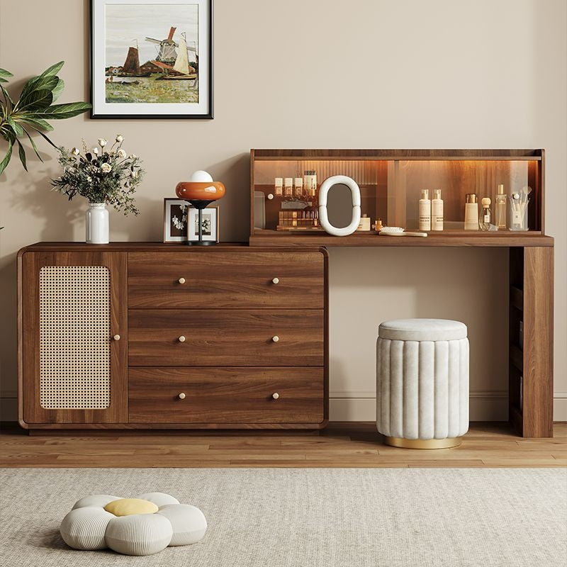 หวายทอกรอบเราสามารถทำโต๊ะเครื่องแป้งตู้หนึ่งโต๊ะเครื่องแป้งห้องนอนหลักมุมได้