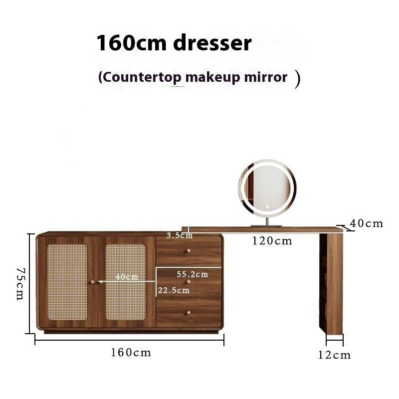 หวายทอกรอบเราสามารถทำโต๊ะเครื่องแป้งตู้หนึ่งโต๊ะเครื่องแป้งห้องนอนหลักมุมได้
