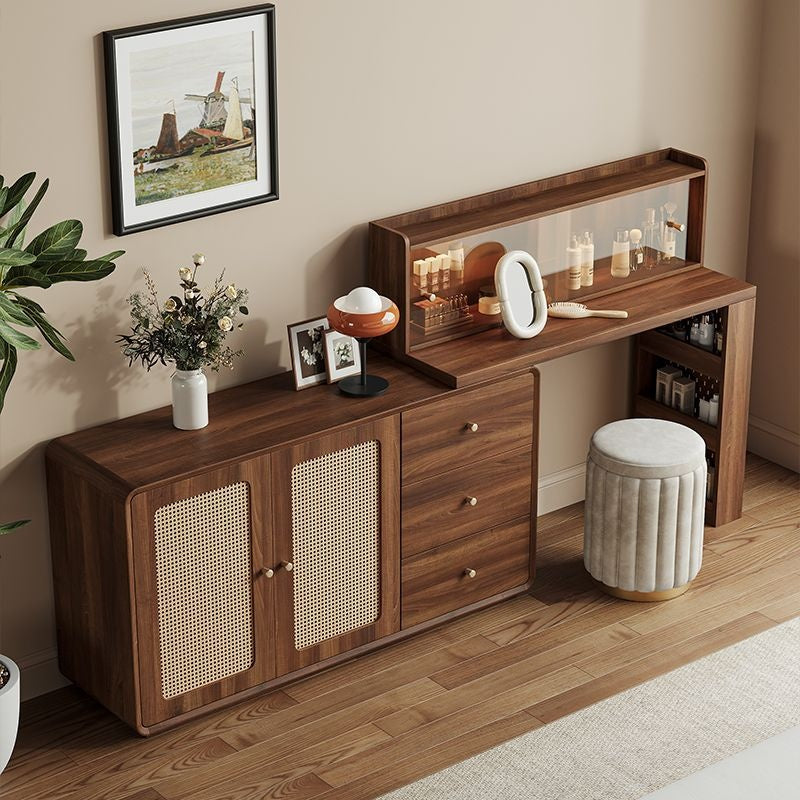 หวายทอกรอบเราสามารถทำโต๊ะเครื่องแป้งตู้หนึ่งโต๊ะเครื่องแป้งห้องนอนหลักมุมได้