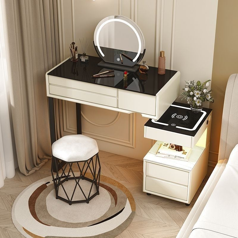 สมาร์ทเพิ่มเติมโต๊ะเครื่องแป้งไร้สายชาร์จห้องนอนแต่งหน้าตู้เพียงหนึ่งเดียวที่เรียบง่าย