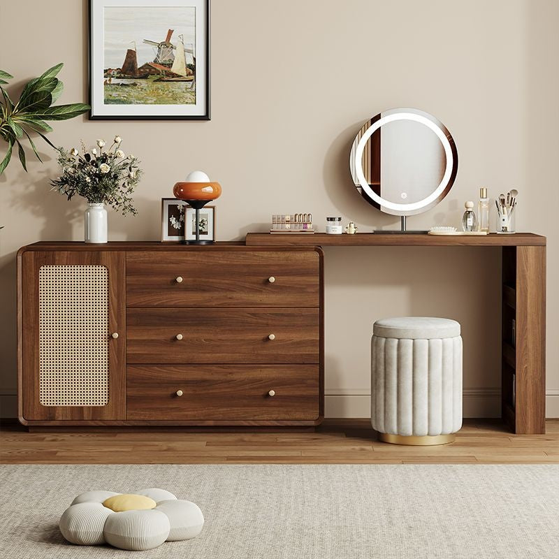 หวายทอกรอบเราสามารถทำโต๊ะเครื่องแป้งตู้หนึ่งโต๊ะเครื่องแป้งห้องนอนหลักมุมได้