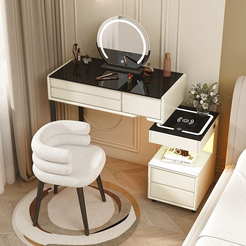 สมาร์ทเพิ่มเติมโต๊ะเครื่องแป้งไร้สายชาร์จห้องนอนแต่งหน้าตู้เพียงหนึ่งเดียวที่เรียบง่าย