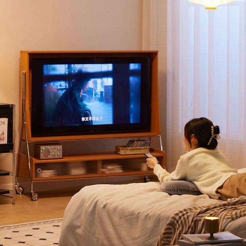 ห้องครัวอเมริกันออกแบบวินเทจความรู้สึกทีวีตู้เก็บห้องนั่งเล่นภายในบ้านรอยขนาดเล็กได้