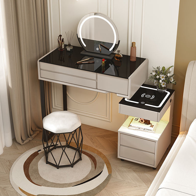สมาร์ทเพิ่มเติมโต๊ะเครื่องแป้งไร้สายชาร์จห้องนอนแต่งหน้าตู้เพียงหนึ่งเดียวที่เรียบง่าย