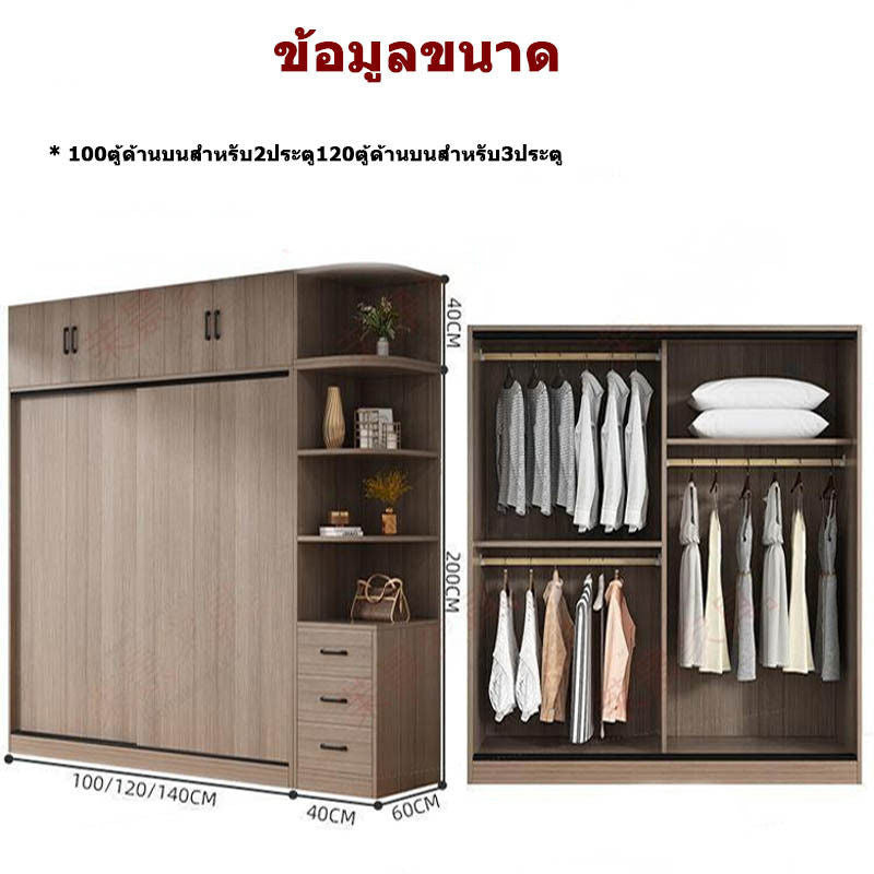 ห้องนอนประตูบานเลื่อนหน้าแรกห้องนอนจะมีแบบเรียบง่ายในตู้เสื้อผ้า 1.8ม