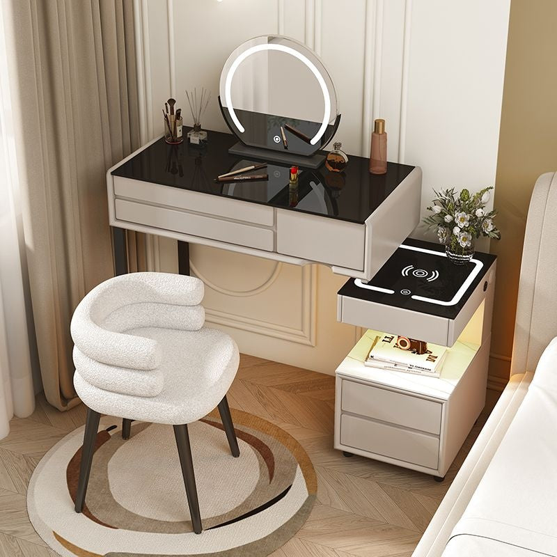 สมาร์ทเพิ่มเติมโต๊ะเครื่องแป้งไร้สายชาร์จห้องนอนแต่งหน้าตู้เพียงหนึ่งเดียวที่เรียบง่าย