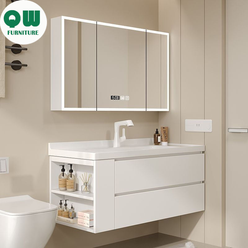 ห้องเก็บของในห้องน้ำตู้กระจกสมาร์ทชุดอ่างล้างมือใช้สอย