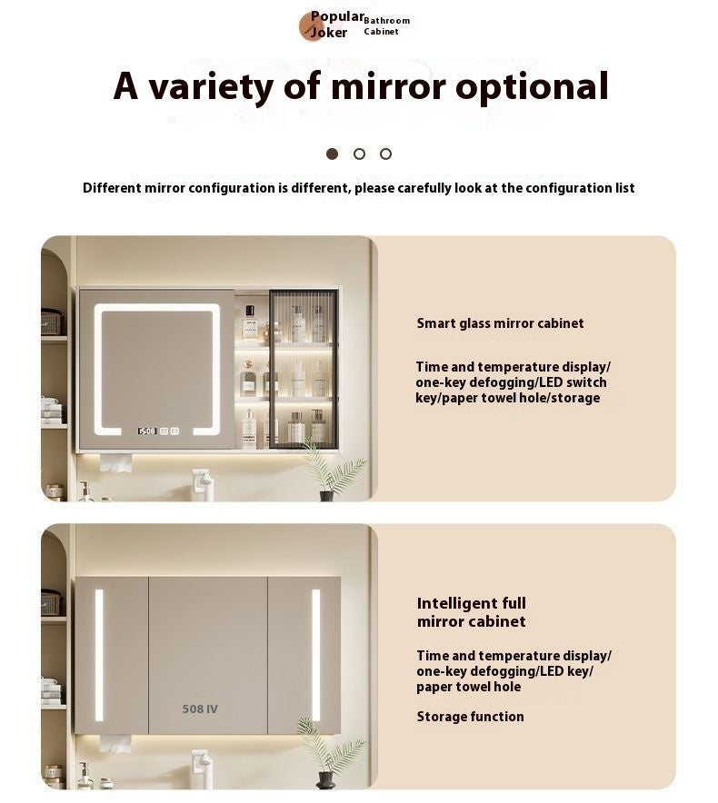 QW- Solid Wood Storage Smart Mirror Cabinet Bathroom Sink Set