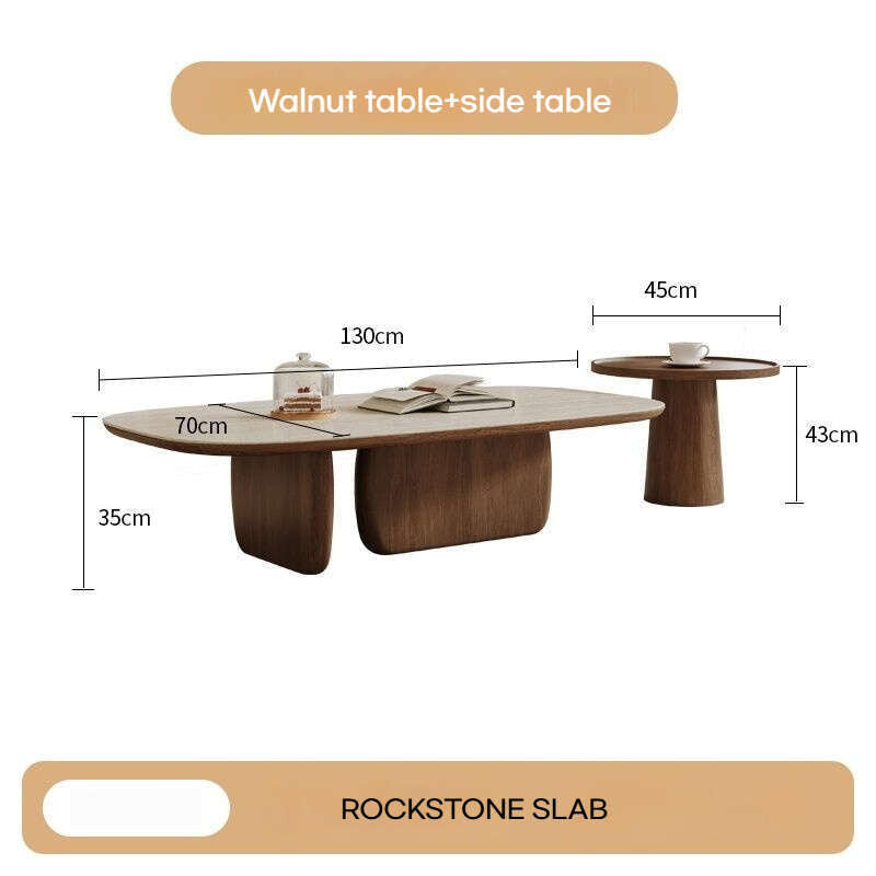 Living Room Tea Home Coffee Stone Board Combination Table