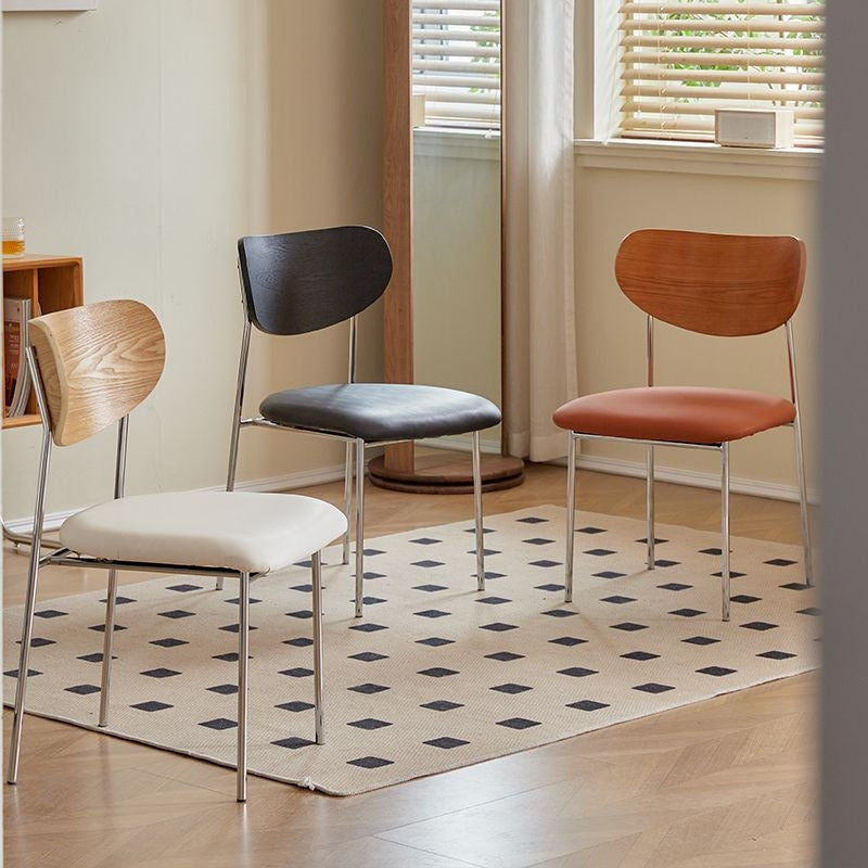 เก้าอี้วินเทจพร้อมพนักพิงร้านอาหารที่ออกแบบฝรั่งเศส 