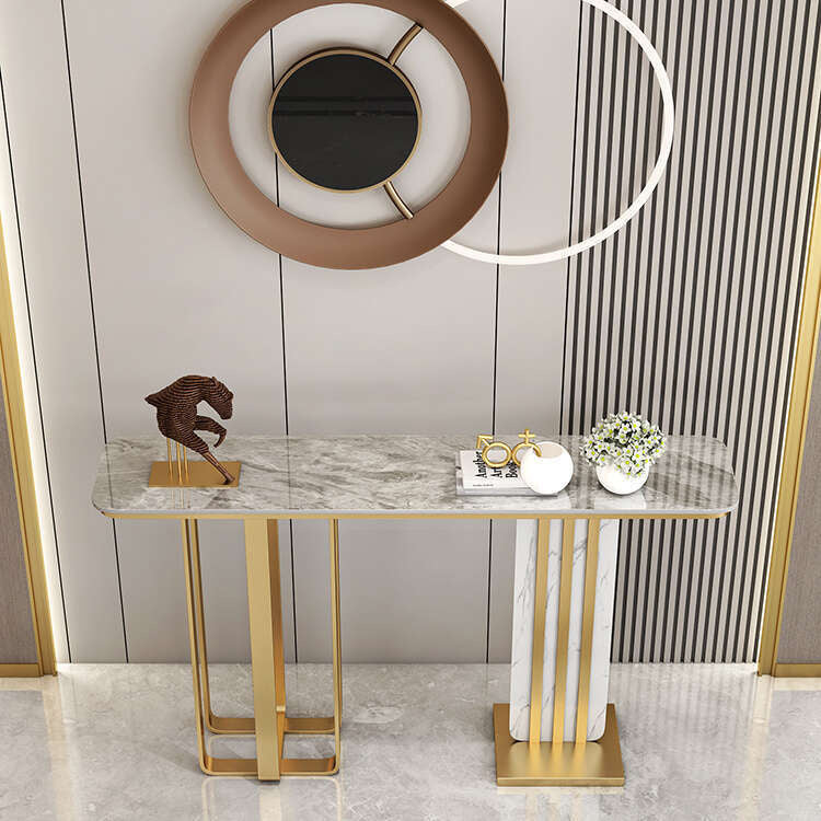 Italian style living room bar Stone entrance Wall-mounted partition table