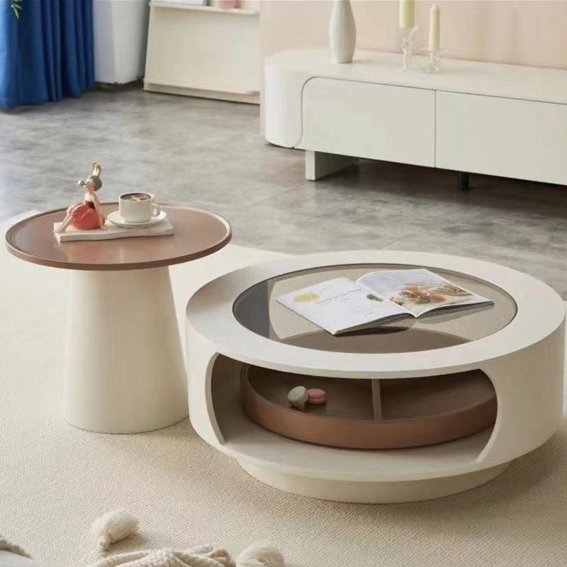 Nordic Wind Light Luxury Fashion Coffee Side Table TV Cabinet Multiple Cabinets Including Small Mirror Modern Style