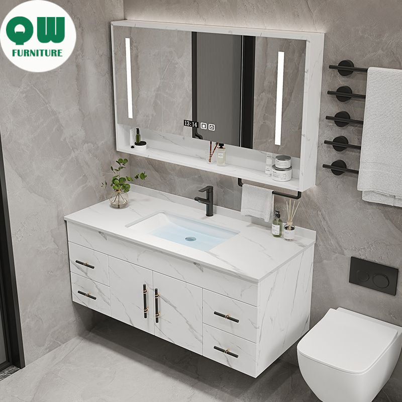 QW- Storage Made of Real Wood Smart Mirror Cabinet in the Bathroom, Bathroom Sink
