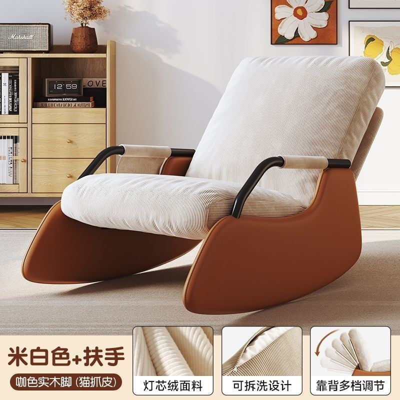 Lazy Rocking Single Lounge Chair Living Room Sofa Five Gear Adjustable