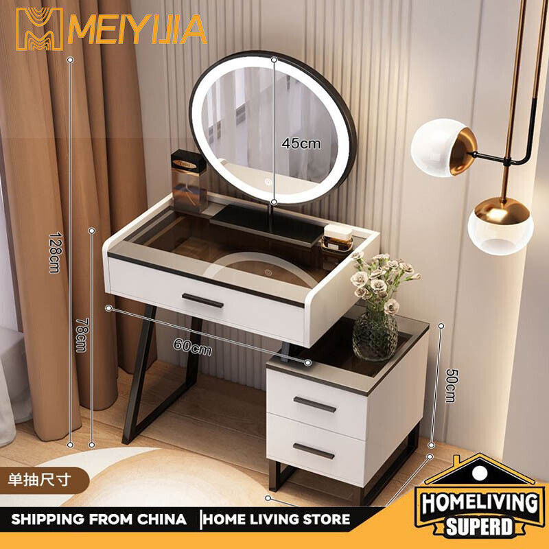 Solid Wood Storage Cabinet Simple Nordic Light Luxury Mirror Dressing Table