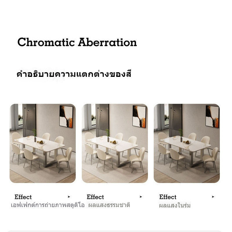 Luxurious Italian Dining Table and Bench Chair Set - Simple design, high-end luxury, creates a refined dining experience.