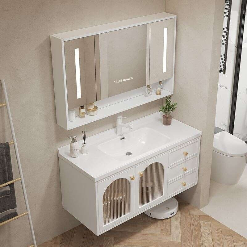QW- Smart glass cabinet for bathroom storage, width 40 cm.