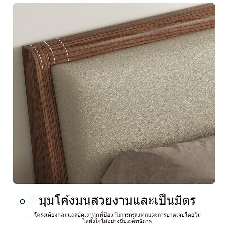 ห้องนอนสีขาว 1.5 เมตรโมเดิร์นที่เรียบง่ายและทันสมัยเตียงบ้านนอร์ดิก 1.8 เมตรห้องนอนใหญ่การ์...
