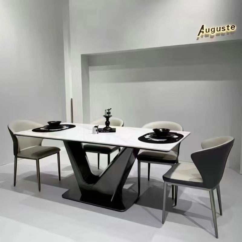 Italian Bench and Chairs - Modern Luxury Rectangular Dining Table Set