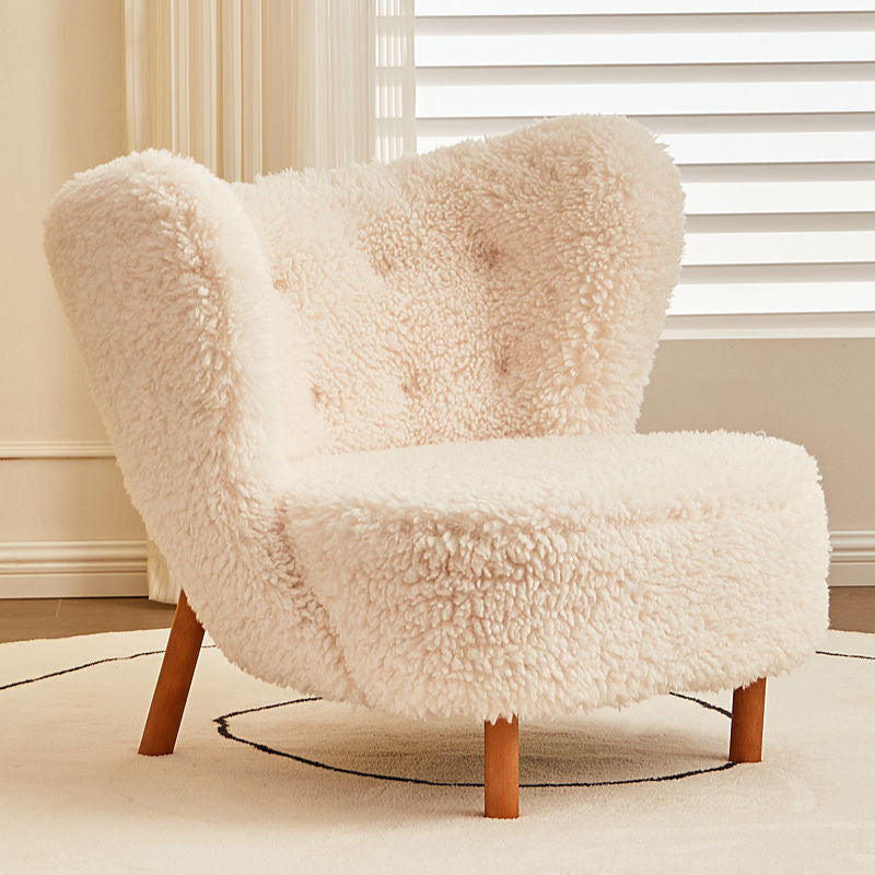 Single sofa, fleece leisure chair with footrest, simple living room balcony lazy sofa