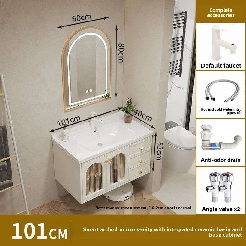 QW- Smart glass cabinet for bathroom storage, width 40 cm.