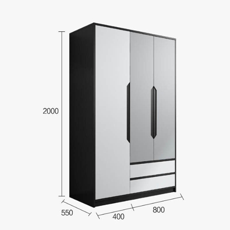 Nordic Modern Small Home Bedroom Cabinet 2 3 Doors Storage Wardrobe Simple Open Door