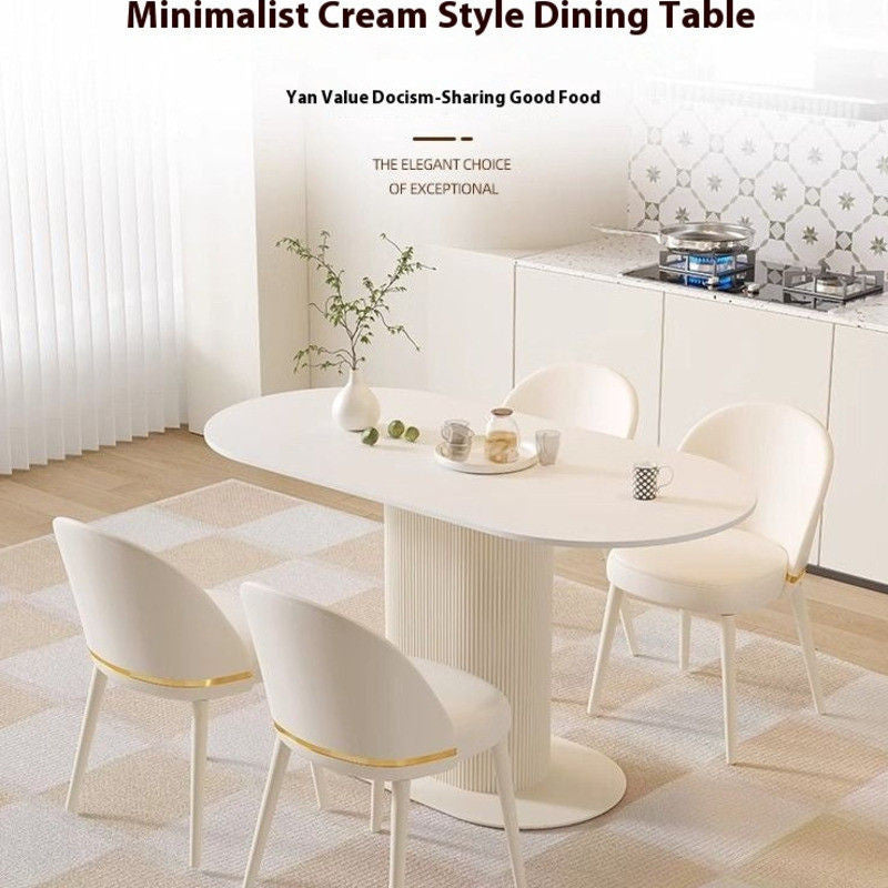 นอร์ดิกเจ้าหญิงโต๊ะอาหารขนาดเล็กครอบครัวโต๊ะอาหารห้องนั่งเล่นโต๊ะอาหารสไตล์ครีม 