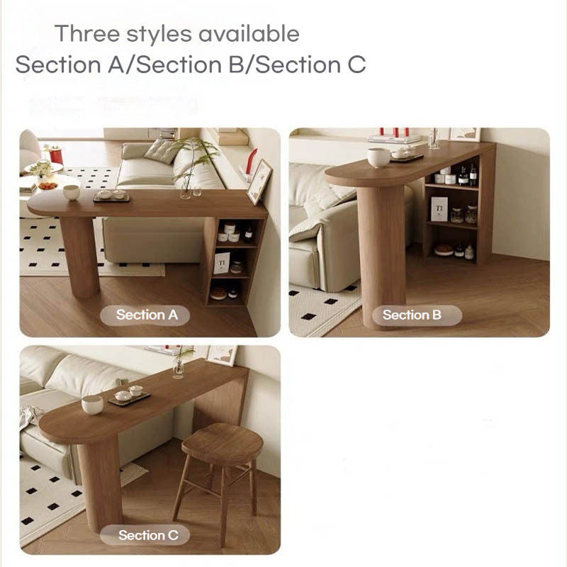 Solid wood home against the wall high long bar coffee simple living room balcony partition check cabinet table