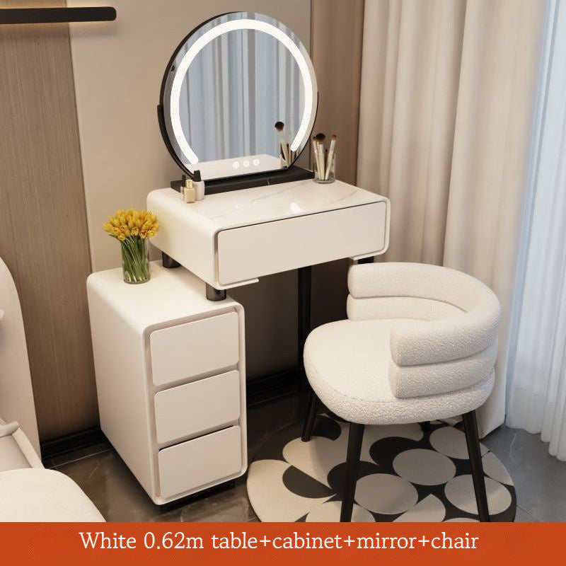 Solid Wood Table Cabinet, All In One Rock Board Dressing Table, Multipurpose, Large Capacity