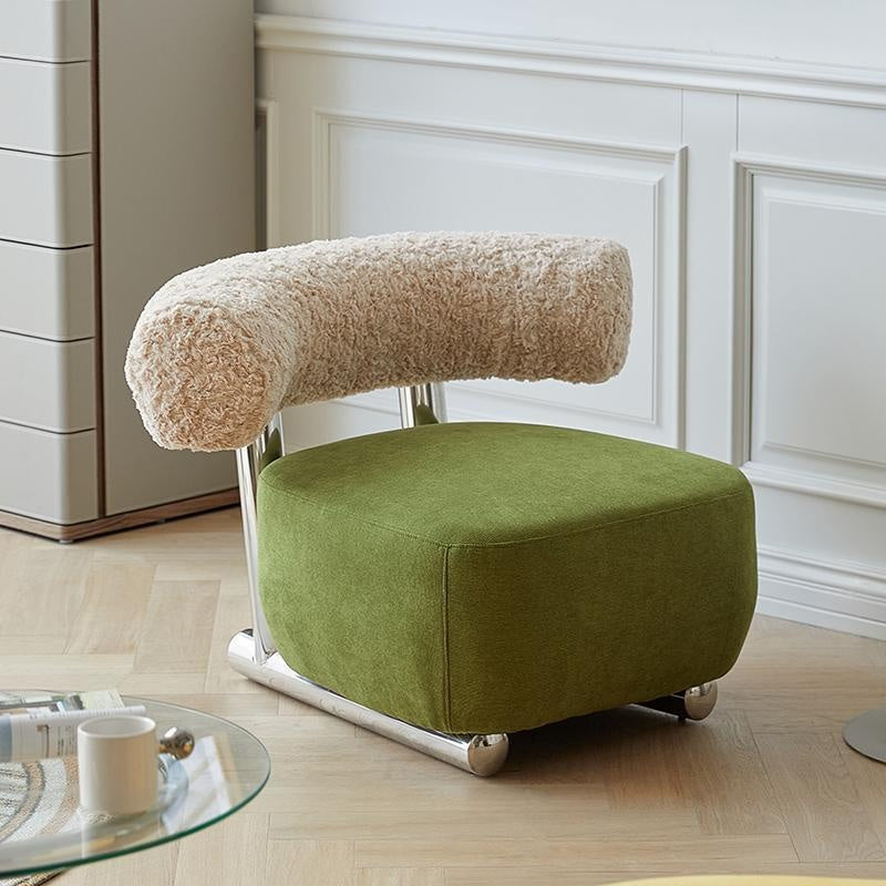 Nordic Light Luxury Simple Single Chair Bedroom Sofa Stool Home Sledge Comfortable Cotton and Linen