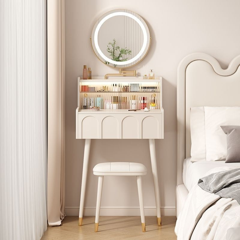 French Black Solid Wood Bedroom Small Mini Dressing Table