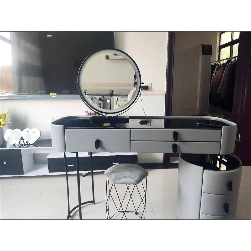 Simple solid wood smart bedroom table, multi-purpose dressing table with mirror, complete set