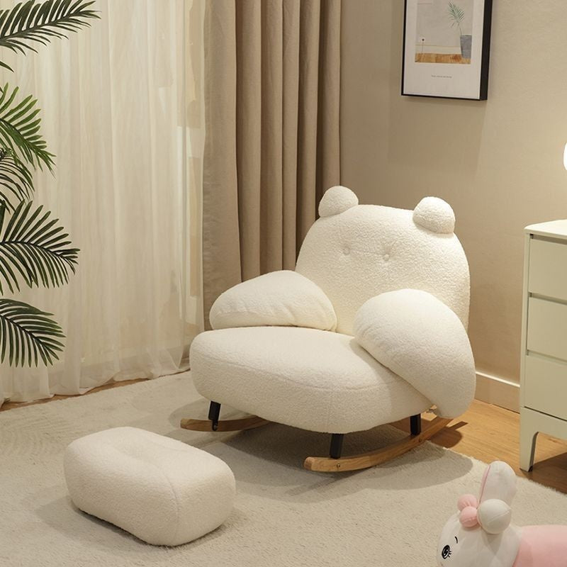 Cream Wind Single Rocking Living Room Little Bear Chair Sofa Bedroom Leisure