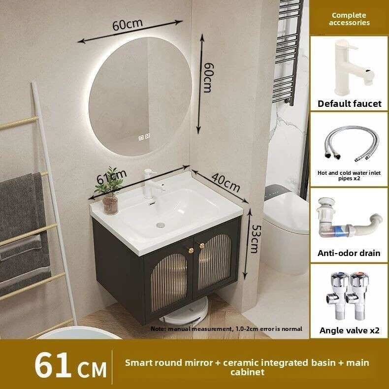 QW- Smart glass cabinet for bathroom storage, width 40 cm.