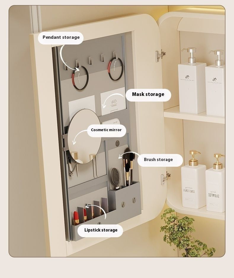 QW- Cream Color Storage Smart Glass Cabinet Bathroom Basin