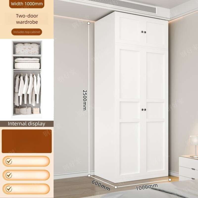 Thick metal wardrobe for home bedroom modern simple Floor standing storage cabinet