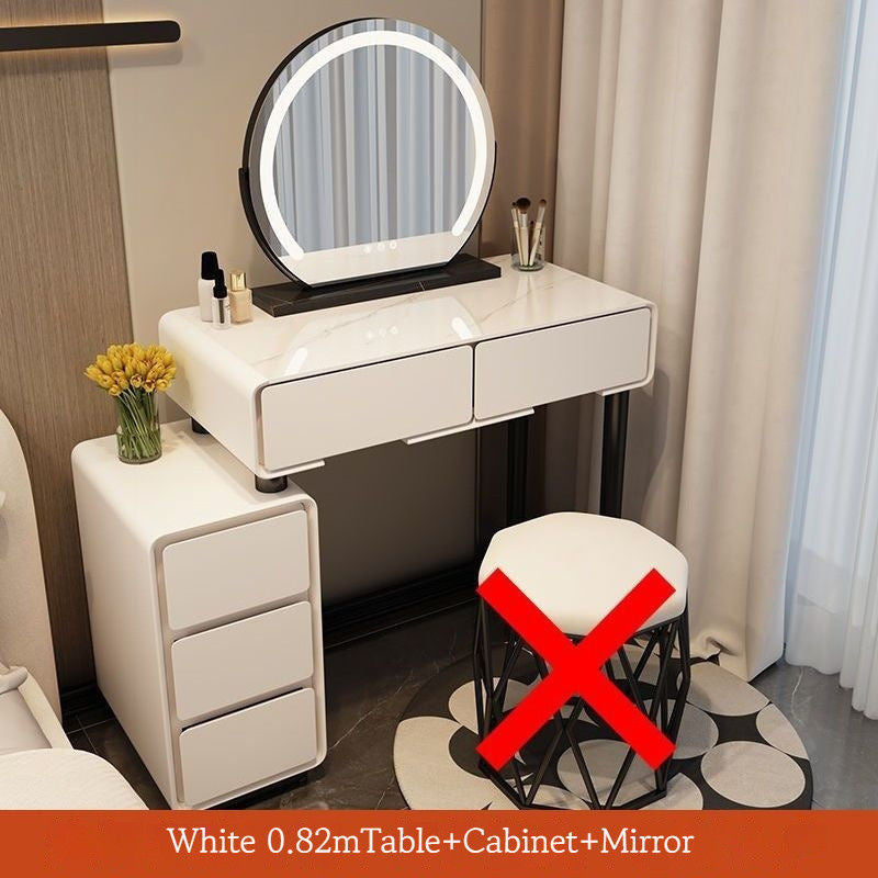 Solid Wood Table Cabinet, All In One Rock Board Dressing Table, Multipurpose, Large Capacity