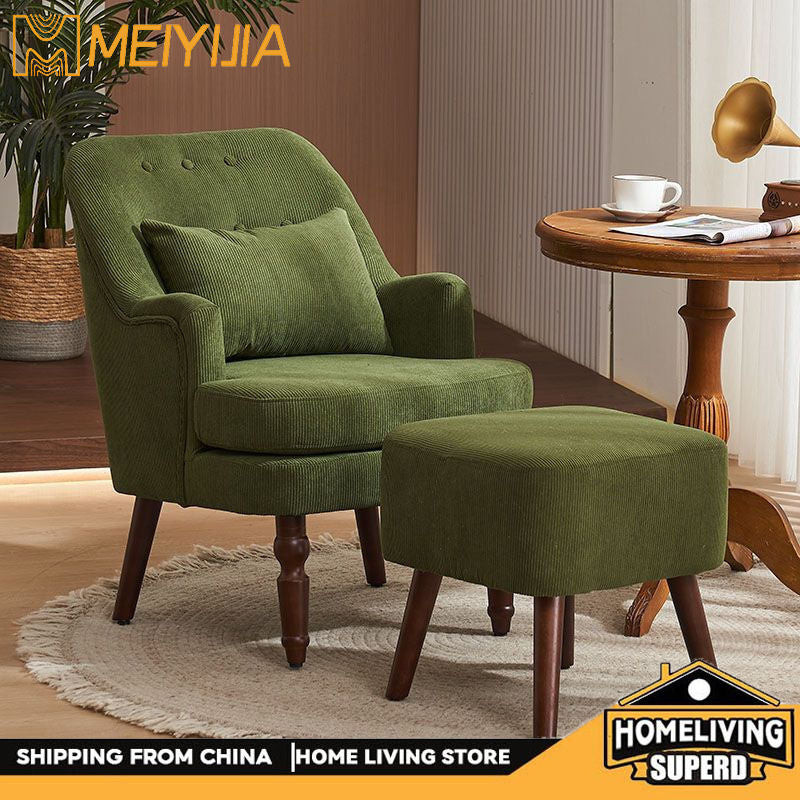 American style vintage single sofa pattern living room balcony bedroom lazy person corduroy leisure chair