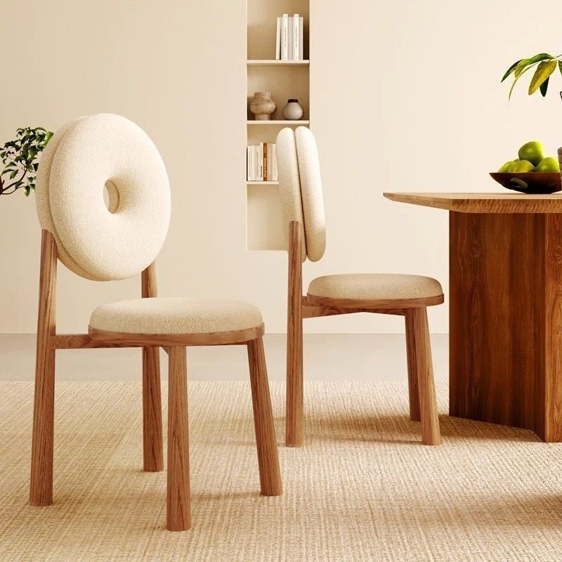 Nordic Modern Home Bedroom Back Makeup Stool Dressing Table Coffee Donut Dining Chair