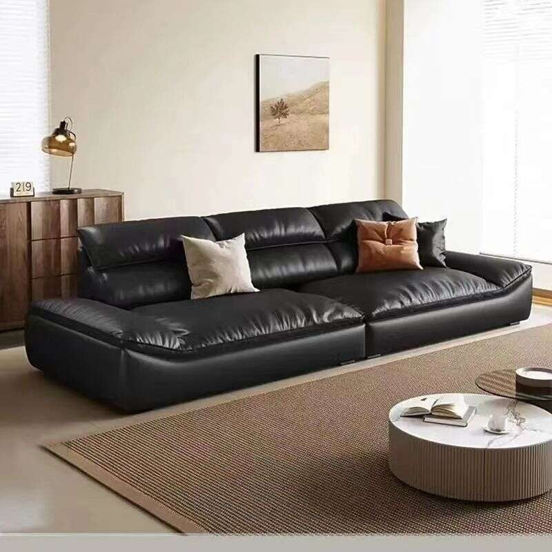 Sailing high living room, Italian luxury leather sofa, light